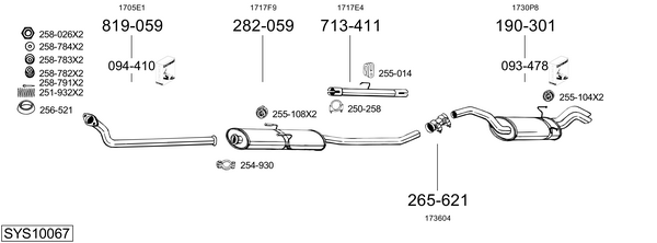 Sistema de gases de escape BOSAL SYS10067
