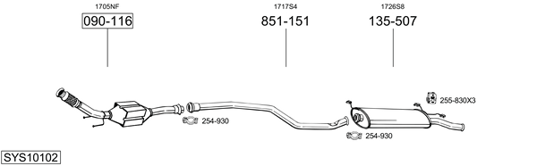 Sistema de gases de escape Citroën XSARA Hatchback Van
