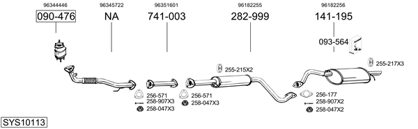 Sistema de gases de escape BOSAL SYS10113