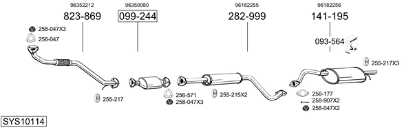 Sistema de gases de escape BOSAL SYS10114