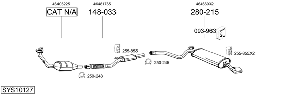 Sistema de gases de escape Fiat CINQUECENTO VAN