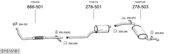 Sistema de gases de escape BOSAL SYS10181