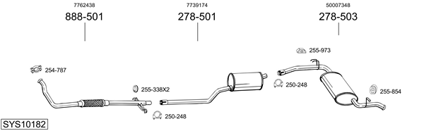 Sistema de gases de escape BOSAL SYS10182