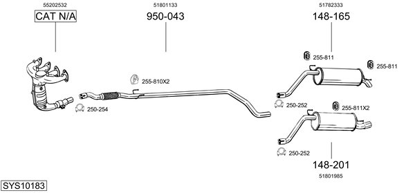 Sistema de gases de escape Fiat GRANDE PUNTO Van