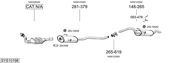 Sistema de gases de escape Fiat SCUDO Platform/Chassis