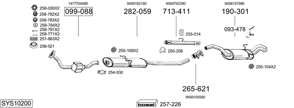 Sistema de gases de escape Fiat SCUDO Platform/Chassis