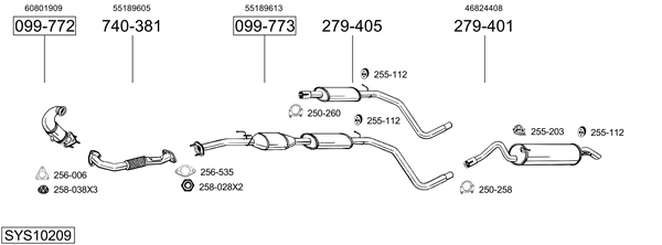Sistema de gases de escape Fiat STILO VAN