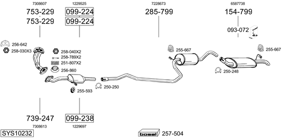 Sistema de gases de escape Ford FIESTA Hatchback Van