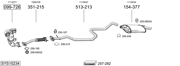 Sistema de gases de escape BOSAL SYS10234