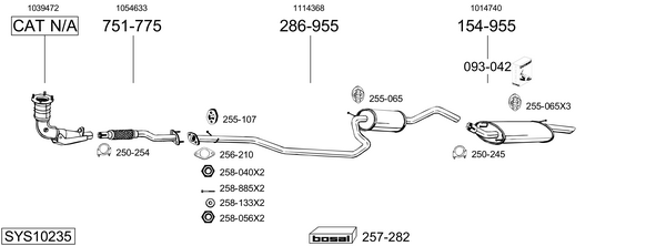 Sistema de gases de escape BOSAL SYS10235