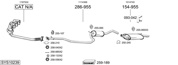 Sistema de gases de escape BOSAL SYS10239