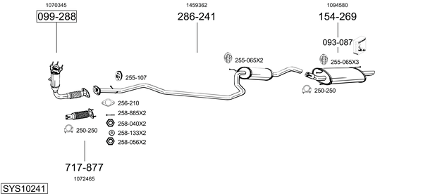 Sistema de gases de escape Ford FIESTA Hatchback Van
