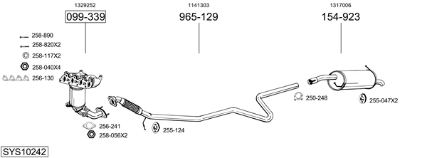 Sistema de gases de escape Ford FIESTA V Van