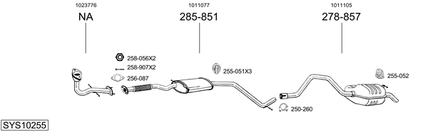 Sistema de gases de escape BOSAL SYS10255