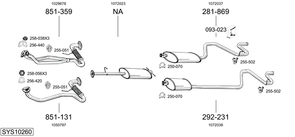 Sistema de gases de escape Ford TRANSIT TOURNEO Bus