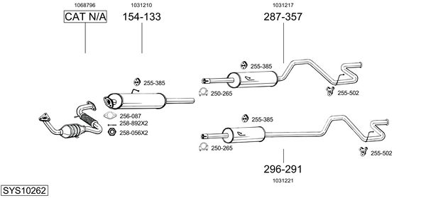 Sistema de gases de escape Ford TRANSIT TOURNEO Bus