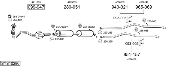 Sistema de gases de escape Ford TRANSIT Van