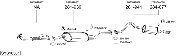 Sistema de gases de escape Hyundai H-1 / STAREX Bus