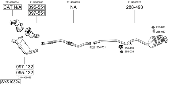 Sistema de gases de escape Mercedes-Benz E-CLASS T-Model