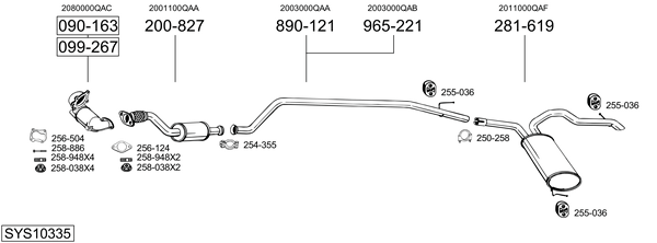 Sistema de gases de escape Nissan PRIMASTAR Platform/Chassis
