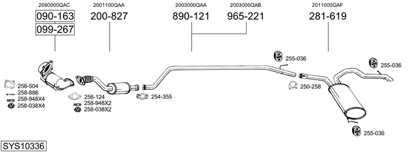 Sistema de gases de escape Nissan PRIMASTAR Platform/Chassis