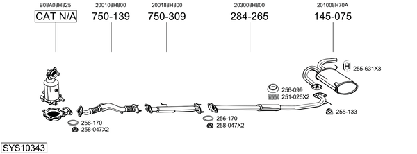 Sistema de gases de escape Nissan X-TRAIL I