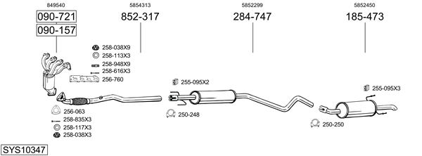 Sistema de gases de escape Opel ASTRA G Hatchback