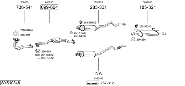 Sistema de gases de escape Opel ASTRA F CLASSIC Estate