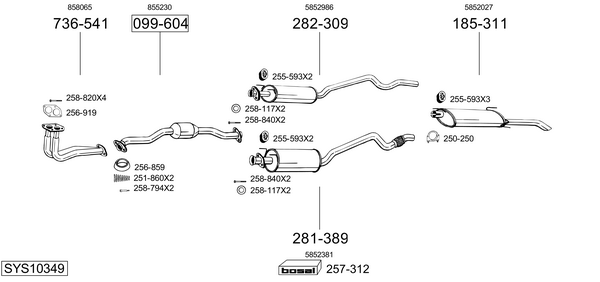 Sistema de gases de escape Opel ASTRA F CLASSIC Saloon