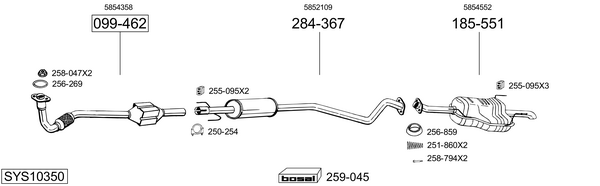 Sistema de gases de escape Opel ASTRA G Estate Van