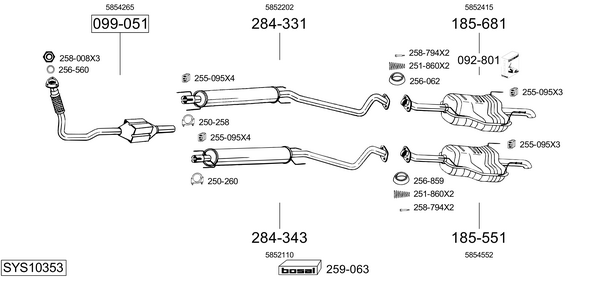 Sistema de gases de escape Opel ASTRA G Estate Van