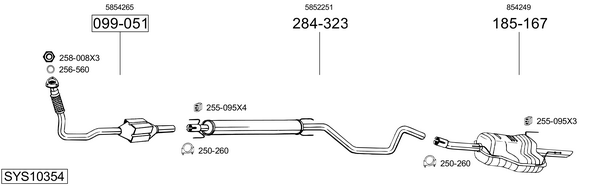 Sistema de gases de escape Opel ASTRA G Estate Van