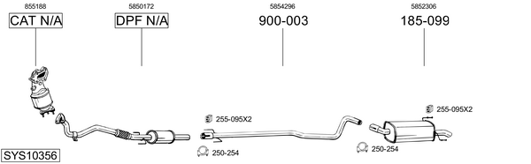Sistema de gases de escape Opel ASTRA H Estate Van