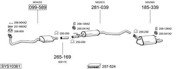 Sistema de gases de escape Opel CORSA B