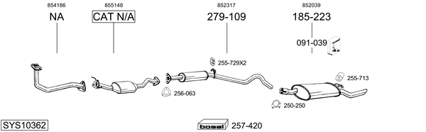 Sistema de gases de escape Opel CORSA A Hatchback Van