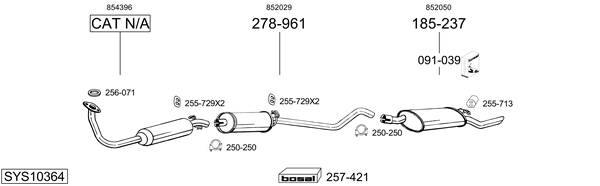 Sistema de gases de escape Opel CORSA A Hatchback Van
