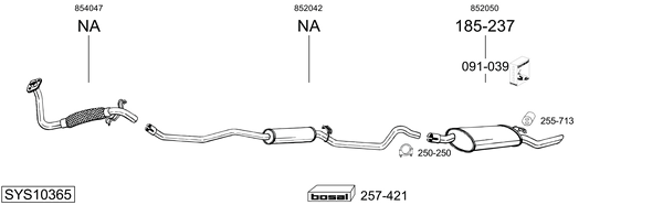 Sistema de gases de escape Opel CORSA A Hatchback Van
