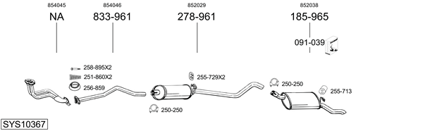 Sistema de gases de escape Opel CORSA A Hatchback Van