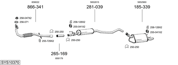 Sistema de gases de escape Opel CORSA B Hatchback Van