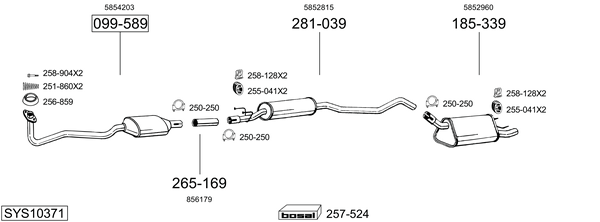 Sistema de gases de escape Opel CORSA B Hatchback Van