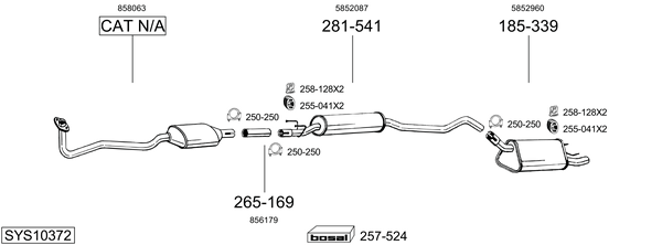 Sistema de gases de escape Opel CORSA B Hatchback Van