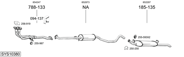 Sistema de gases de escape BOSAL SYS10380