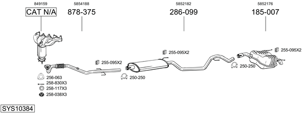 Sistema de gases de escape Opel VECTRA C GTS
