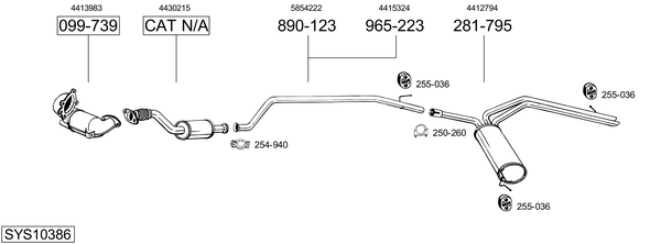 Sistema de gases de escape Opel VIVARO A Platform/Chassis