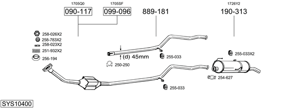 Sistema de gases de escape Peugeot 206 Van