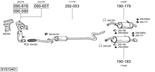 Sistema de gases de escape Peugeot 207 Hatchback Van