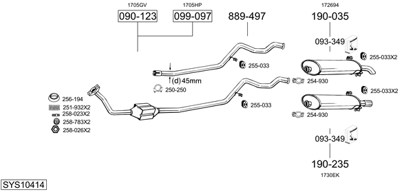 Sistema de gases de escape Peugeot 306 Hatchback Van