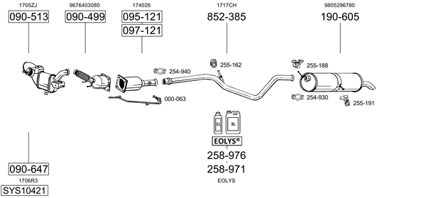 Sistema de gases de escape Peugeot 307 SW Estate Van