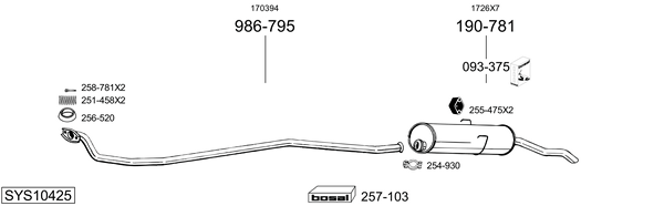 Sistema de gases de escape Peugeot 309 Hatchback Van
