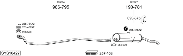 Sistema de gases de escape Peugeot 309 Hatchback Van